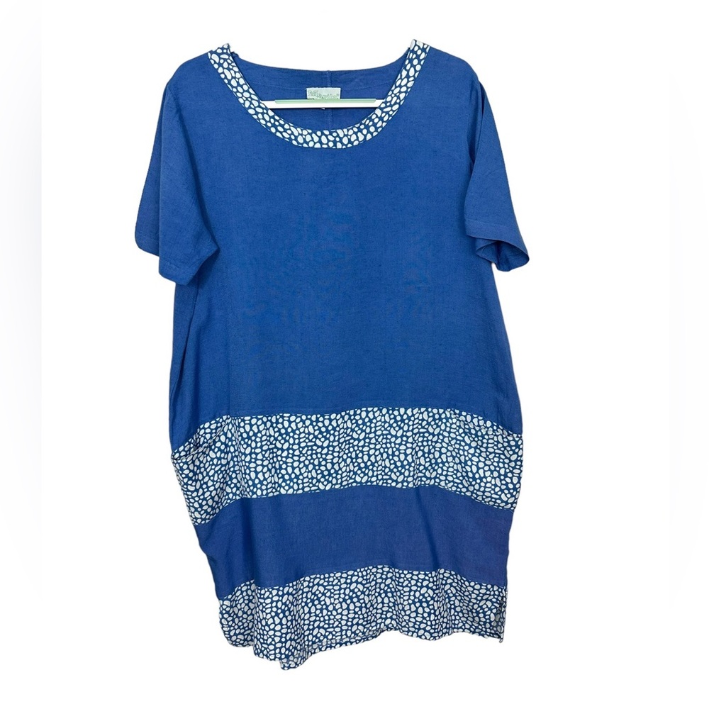 Marila Blue Linen Tunic Dress
